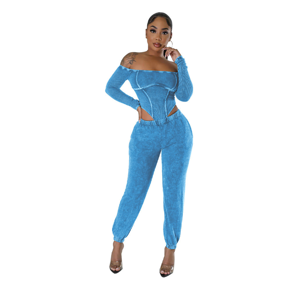 Women's Off-shoulder Midriff Outfit Jumpsuit