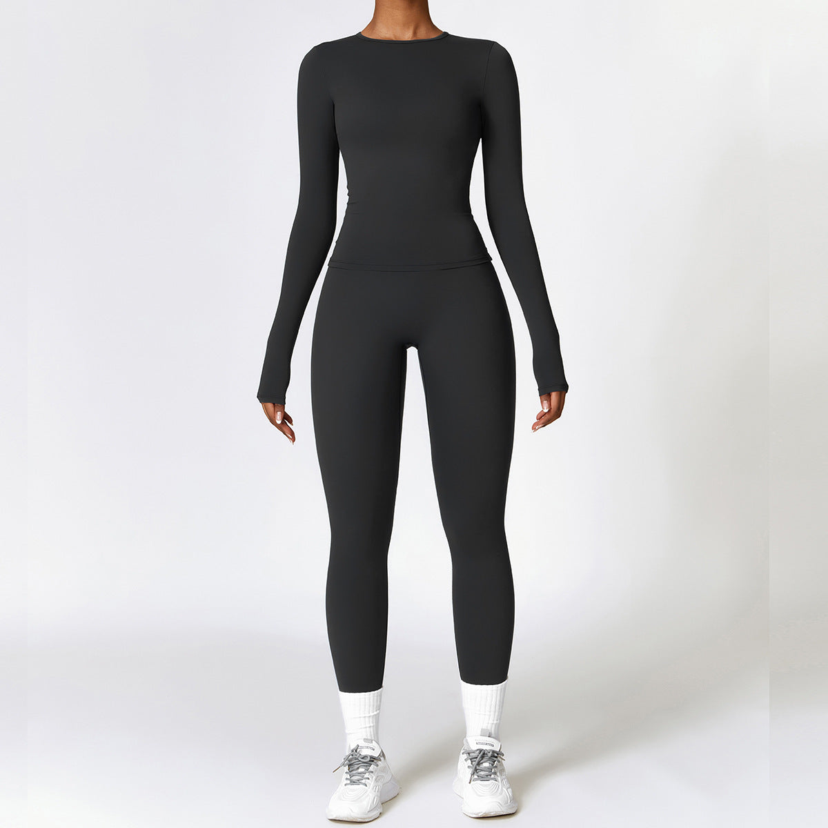 Tight-fitting Brushed Yoga Suit Quick-drying Fitness Clothes  Fitness Long Sleeve Tracksuits Sports Suit Gym Top High Waist Leggings Women Sets Yoga Set